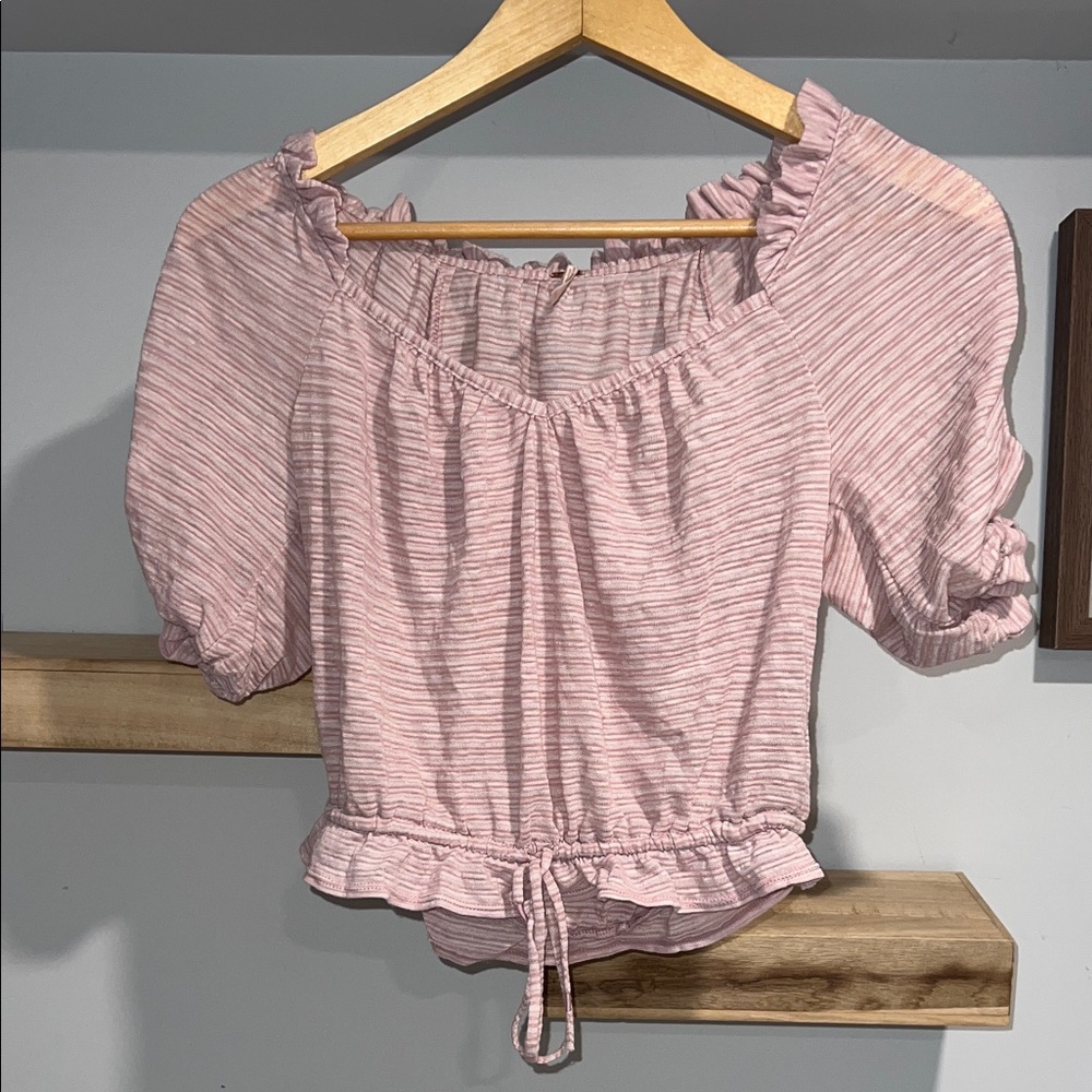 Free people Dorothy fawn pink top